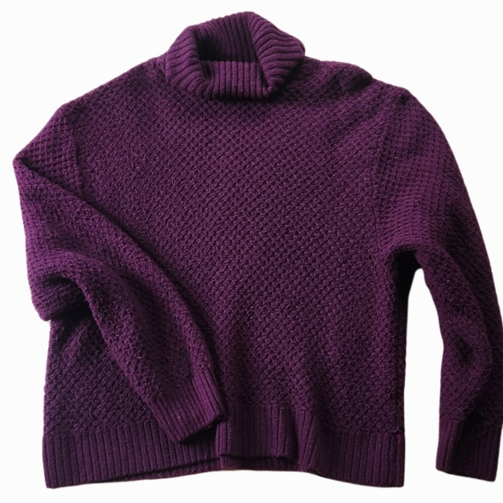Denver Hayes Large Purple Knit Turtleneck Sweater
